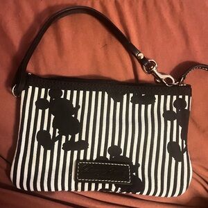 Vintage Dooney & Bourke Disney Parks Black and White Striped Wristlet